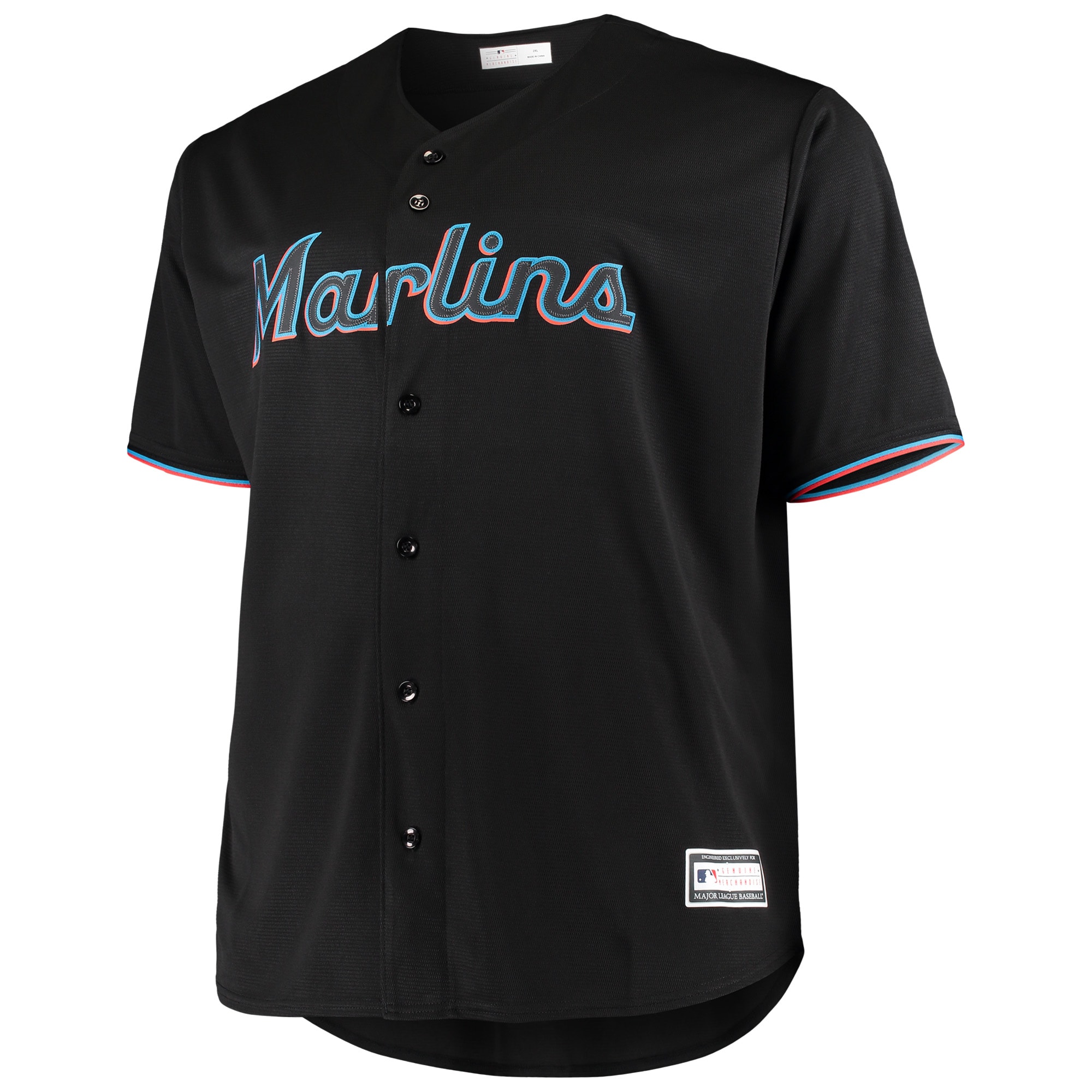 Miami Marlins Black Big Tall Team MLB Jersey Men's