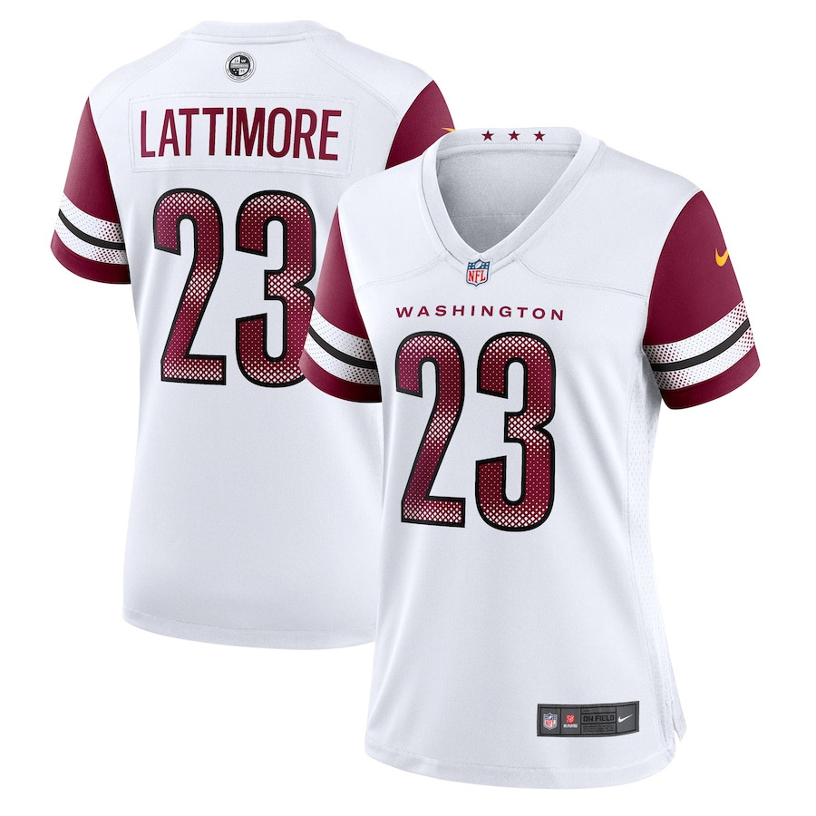 Marshon Lattimore 23 Washington Commanders Game White NFL Jersey Women's