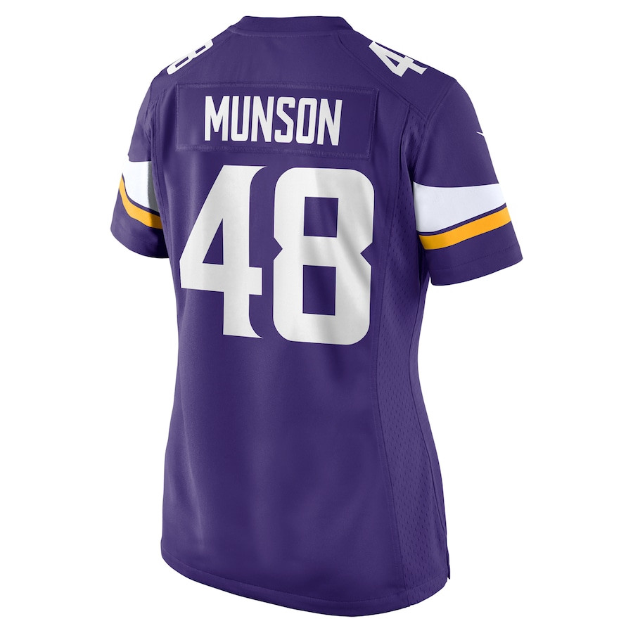 Calvin Munson 48 Minnesota Vikings Game Purple NFL Jersey Women's