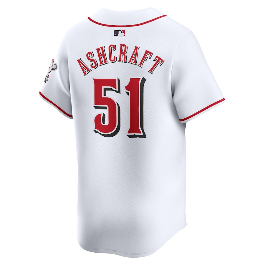 Graham Ashcraft 51 Cincinnati Reds Home Limited Player White MLB Jersey Men's