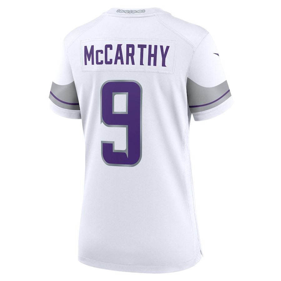 J.J. McCarthy 9 Minnesota Vikings Alternate Game Player White NFL Jersey Women's