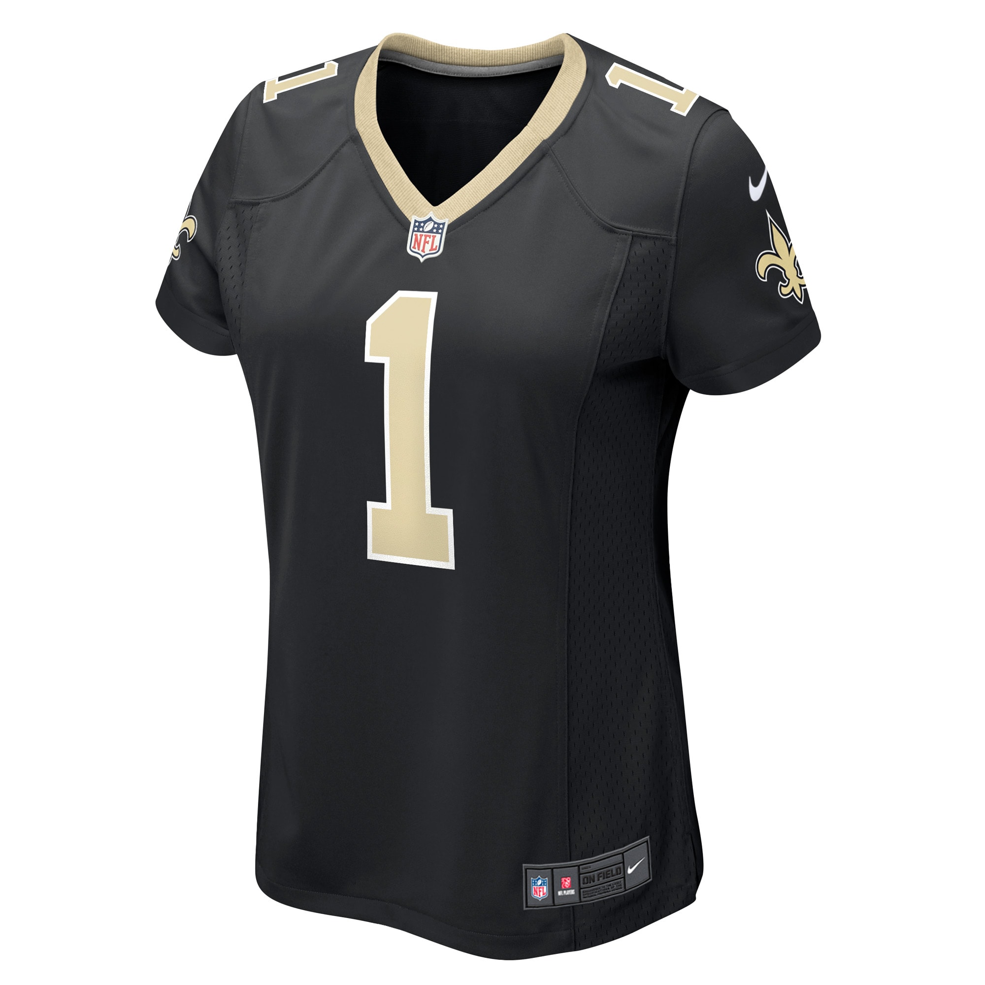 New Orleans Saints Number 1 Bride Black Game NFL Jersey Women's