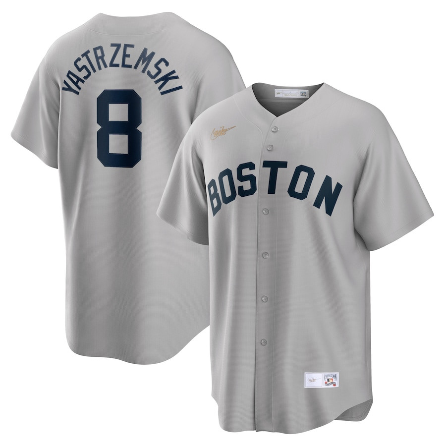 Carl Yastrzemski 8 Boston Red Sox Cooperstown Collection Road Gray MLB Jersey Men's
