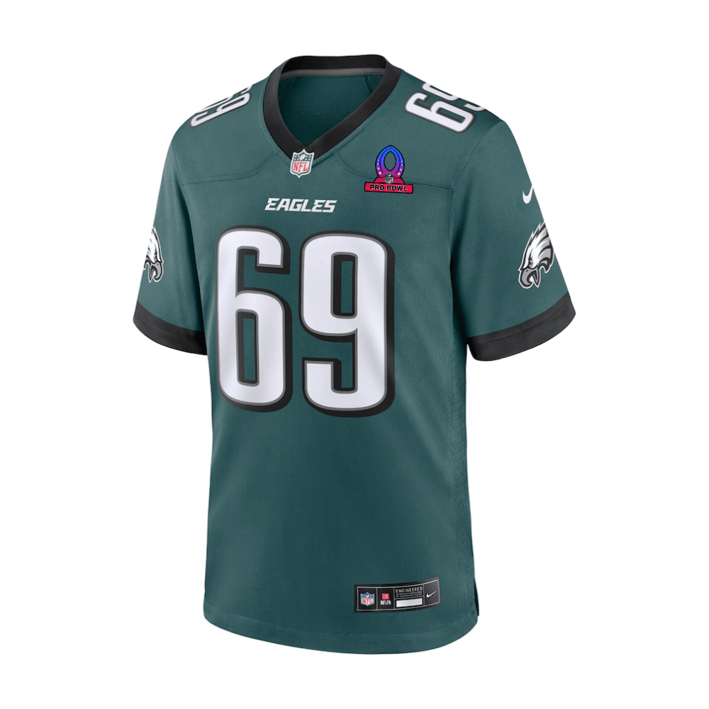 Landon Dickerson 69 Philadelphia Eagles 2025 Pro Bowl Patch Game Midnight Green NFL Jersey Men's