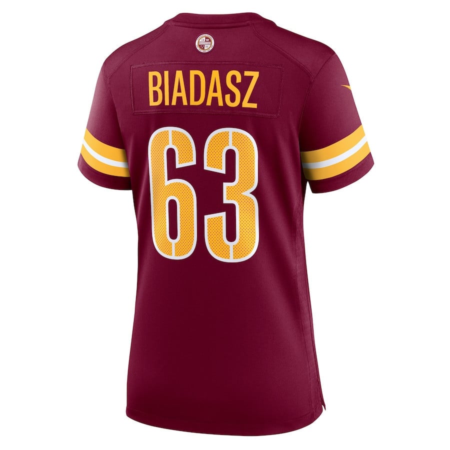 Tyler Biadasz #63 Washington Commanders Super Bowl LIX Burgundy NFL Jersey Women's