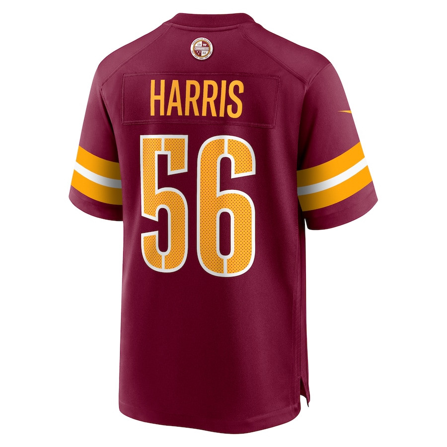 Jalen Harris 56 Washington Commanders Game Burgundy NFL Jersey Men's