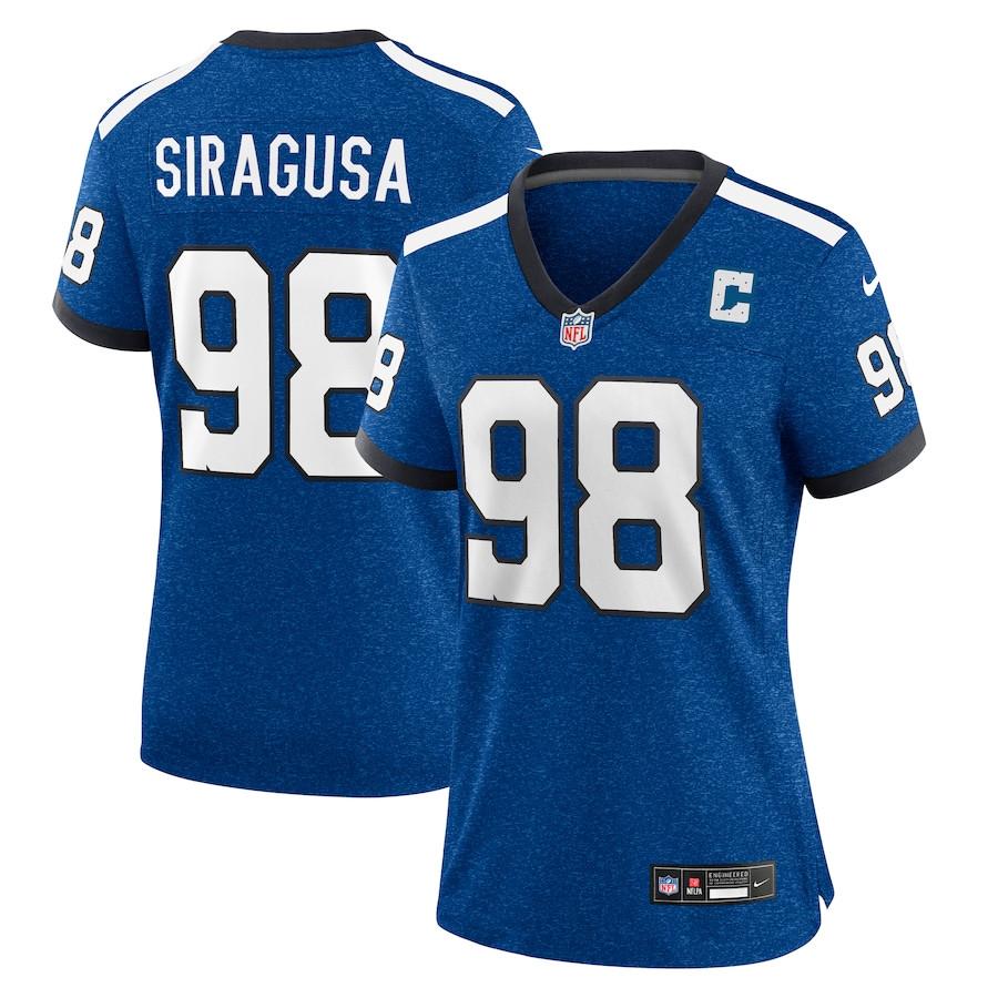 Tony Siragusa 98 Indianapolis Colts Indiana Nights Alternate Game Royal NFL Jersey Women's