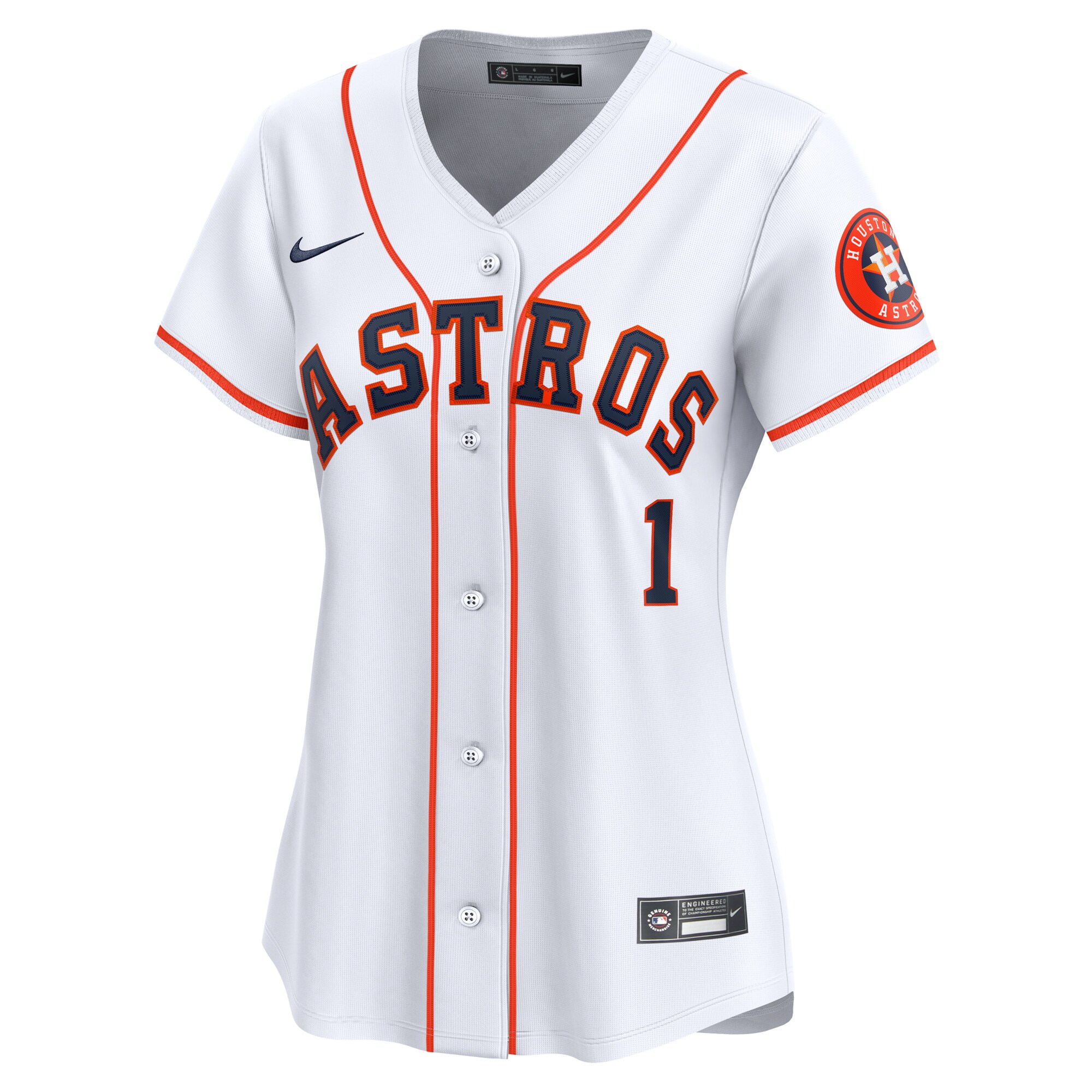 Houston Astros White #1 Mom Home Limited MLB Jersey Women's