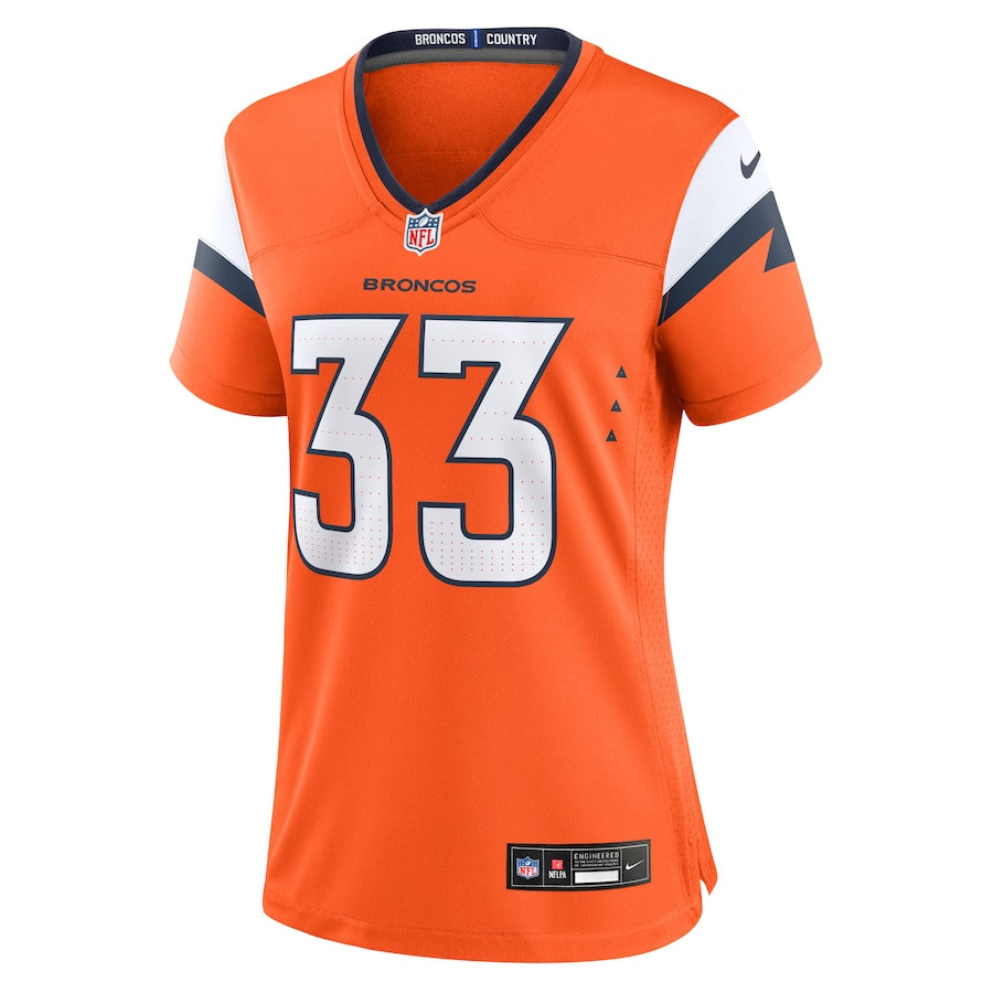 Javonte Williams 33 Denver Broncos Game Orange NFL Jersey Women's