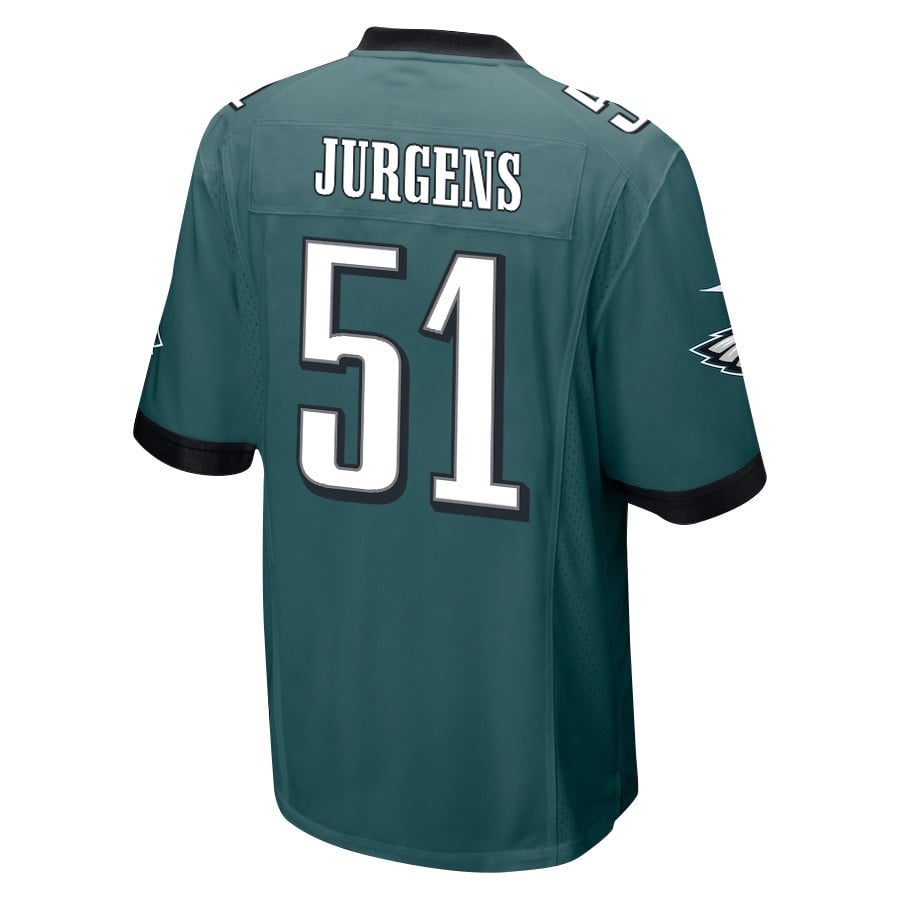 Cam Jurgens 51 Philadelphia Eagles Super Bowl LIX Champions Patch New Orleans Where Passion Ignites' EMBROIDERED Game Midnight Green NFL Jersey Men's