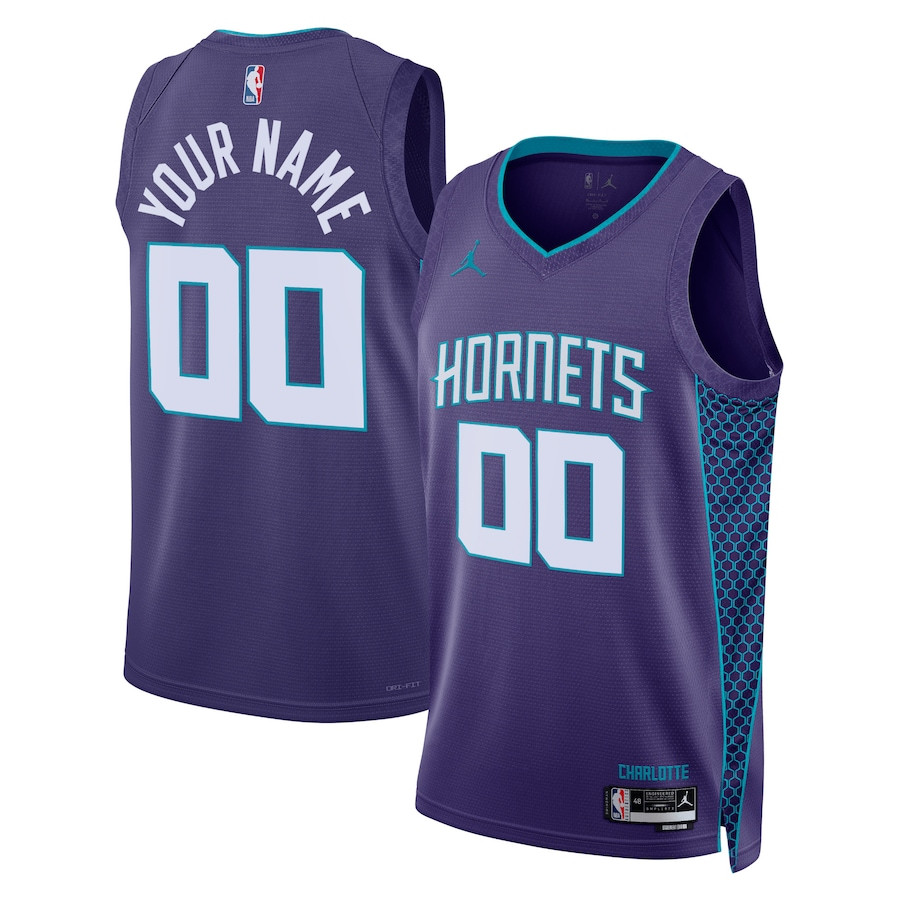 Charlotte Hornets 2023/24 Statement Swingman Custom Purple NBA Jersey Men's