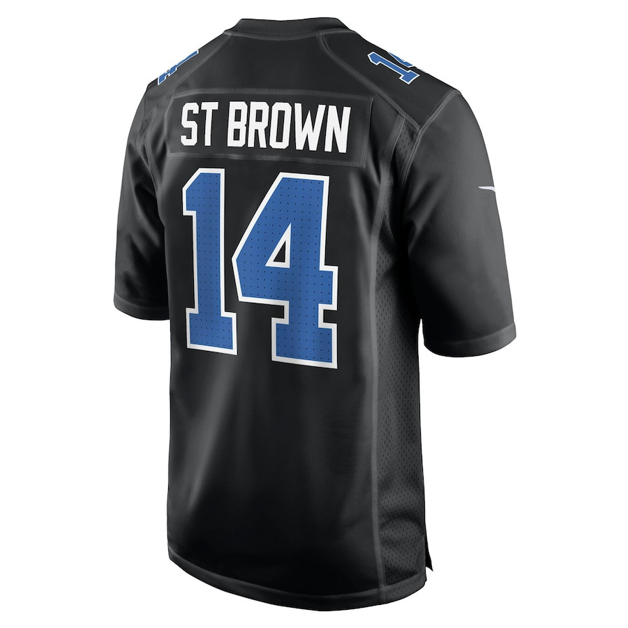 Amon-Ra St. Brown 14 Detroit Lions Carbon Fashion Carbon Black NFL Jersey Men's
