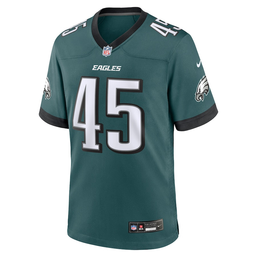 Devin White 45 Philadelphia Eagles Game Midnight Green NFL Jersey Men's