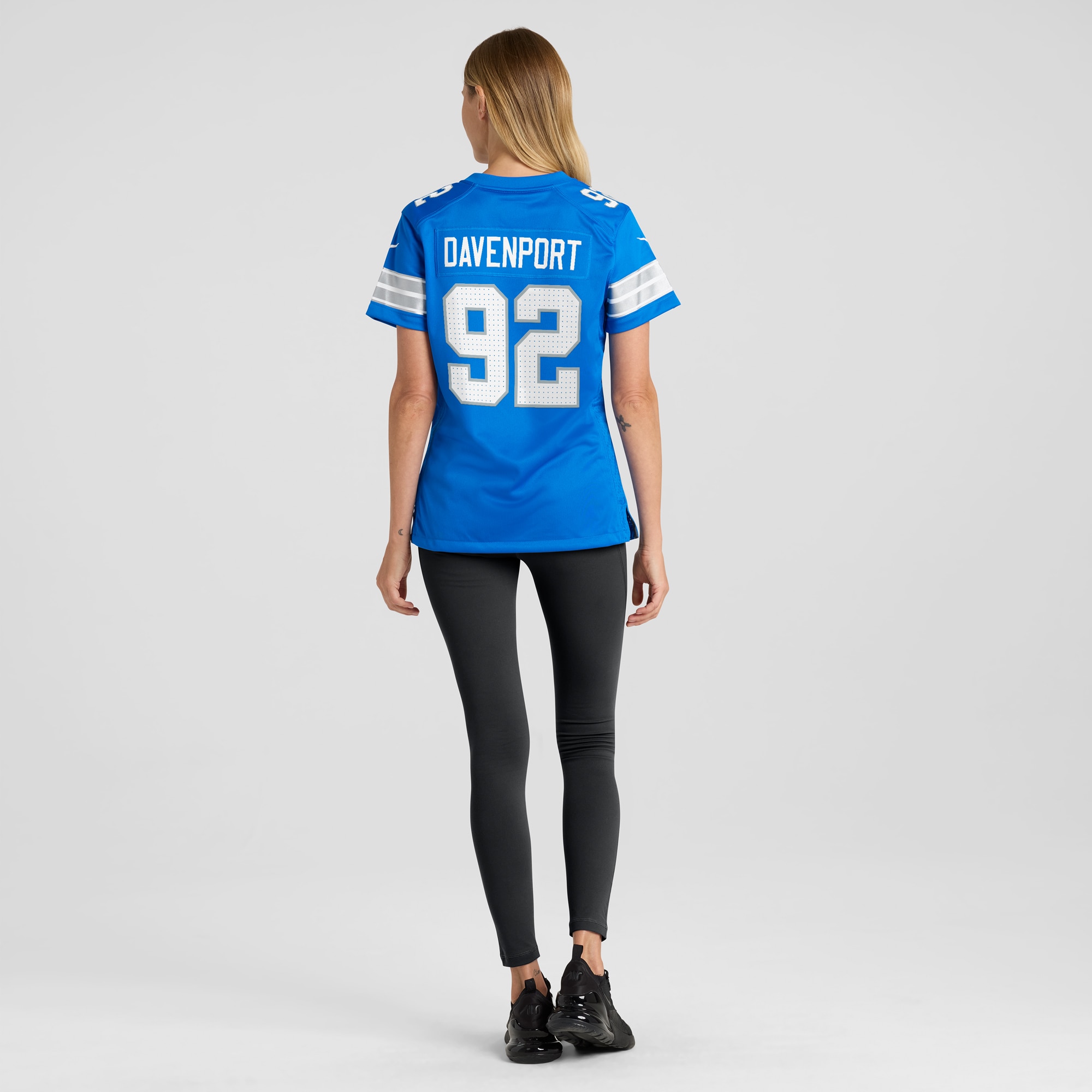 Detroit Lions Marcus Davenport Blue Team Game NFL Jersey Women's
