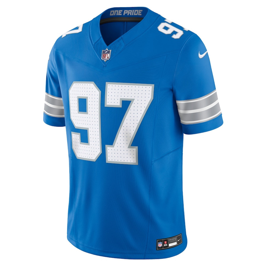 Aidan Hutchinson 97 Detroit Lions Vapor F.U.S.E. Limited Blue NFL Jersey Men's