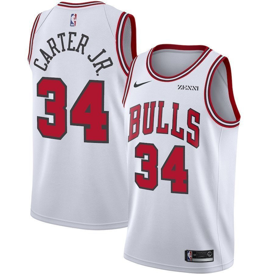 Chicago Bulls 34 Wendell Carter Jr. Association Swingman White NBA Jersey Men's