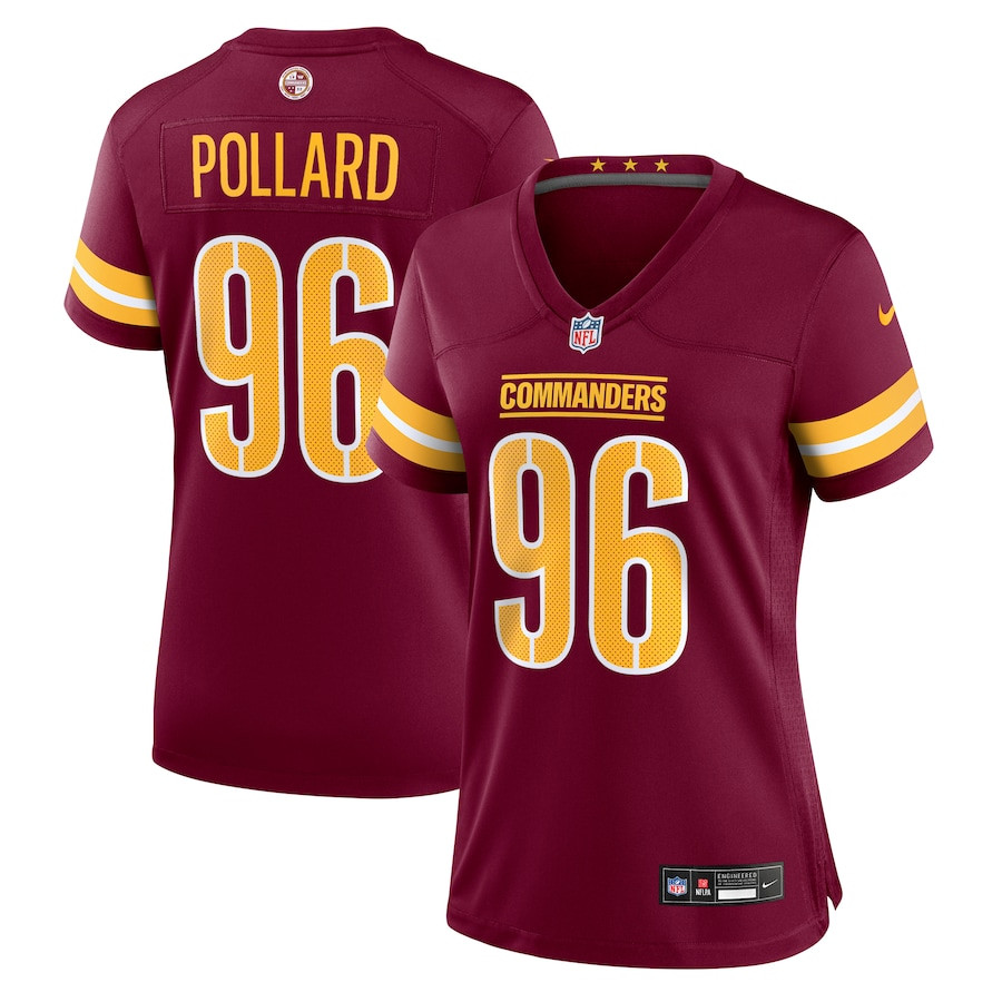 Norell Pollard 96 Washington Commanders Game Burgundy NFL Jersey Women's