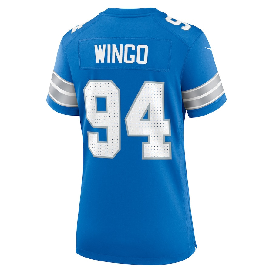 Mekhi Wingo 94 Detroit Lions Team Game Blue NFL Jersey Women's