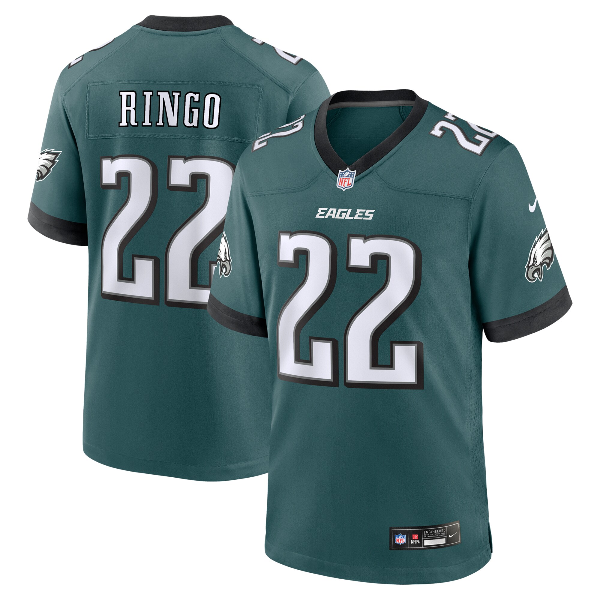 Philadelphia Eagles Kelee Ringo Midnight Green Team Game NFL Jersey Men's