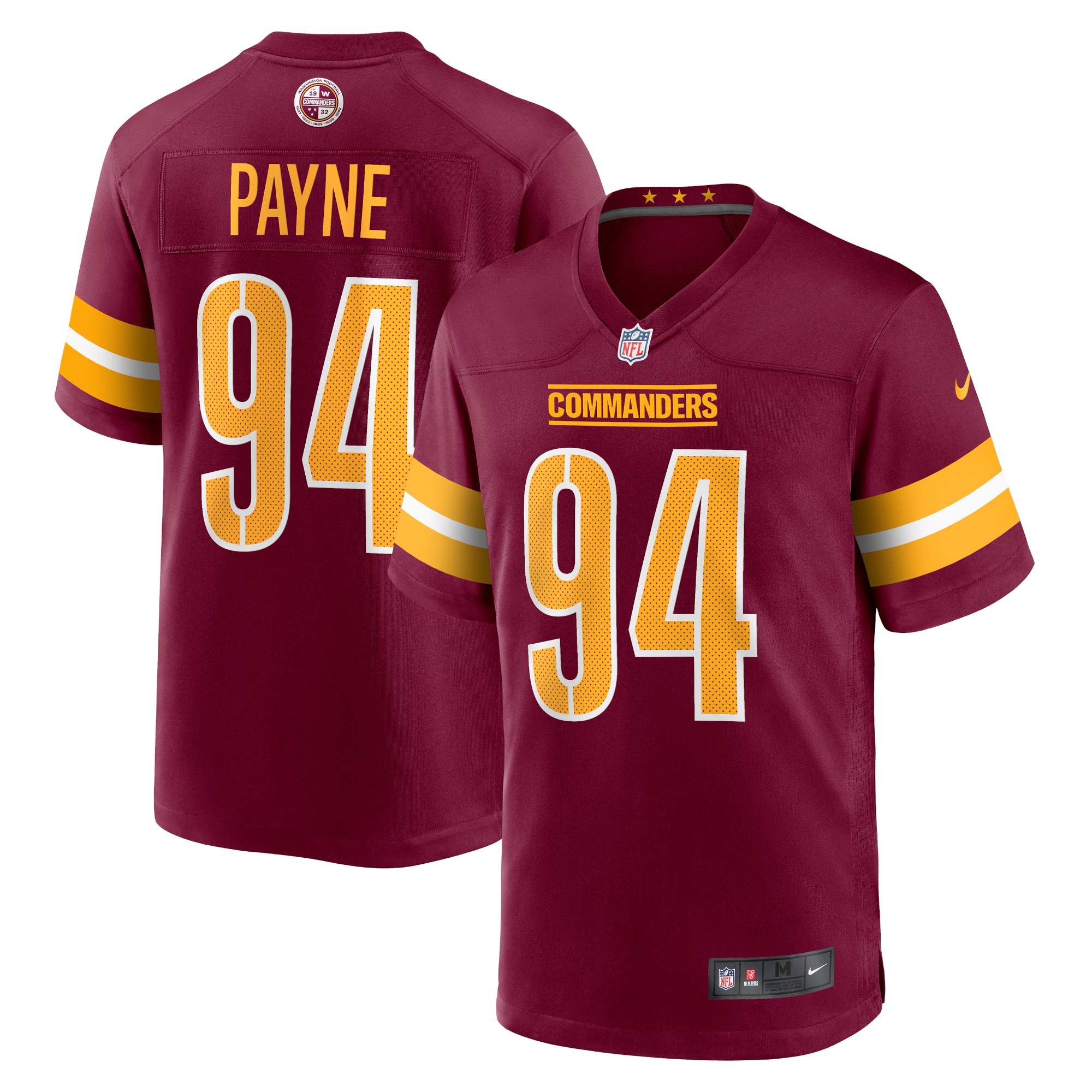 Washington Commanders Da'Ron Payne Burgundy Game NFL Jersey Men's