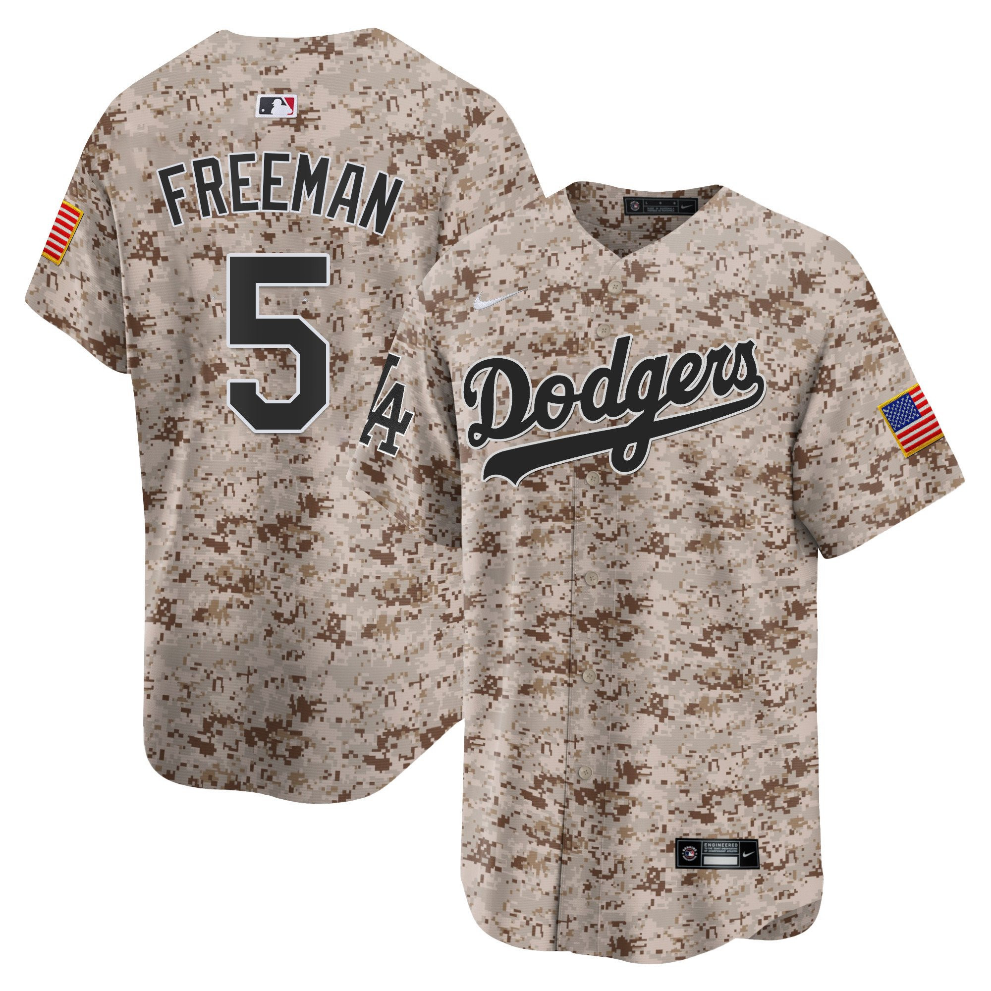 Freddie Freeman 5 Los Angeles Dodgers USMC Alternate Limited Desert MLB Jersey Men's