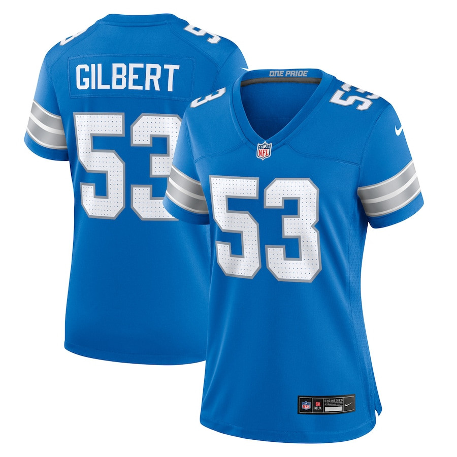 DaRon Gilbert 53 Detroit Lions Game Blue NFL Jersey Women's