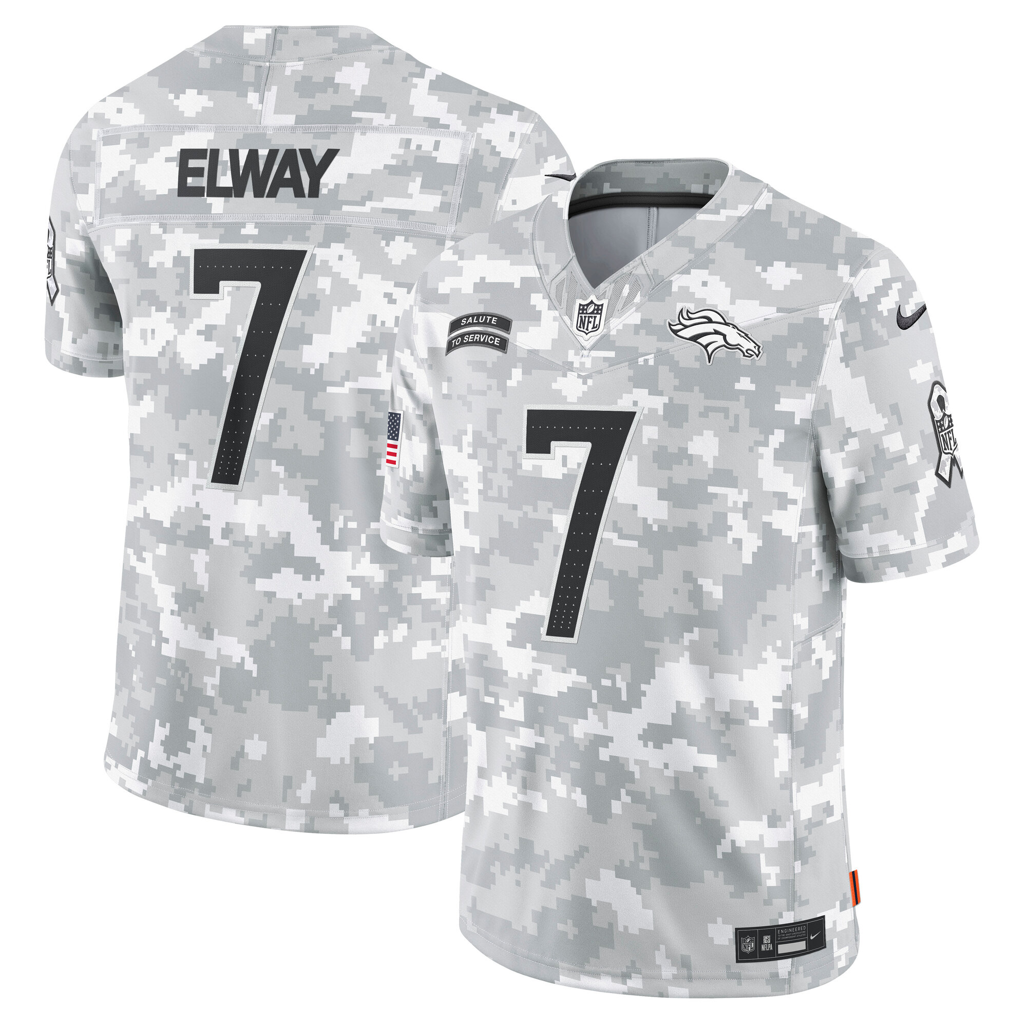 Denver Broncos John Elway Arctic Camo 2024 Salute to Service Retired Player Limited NFL Jersey Men's