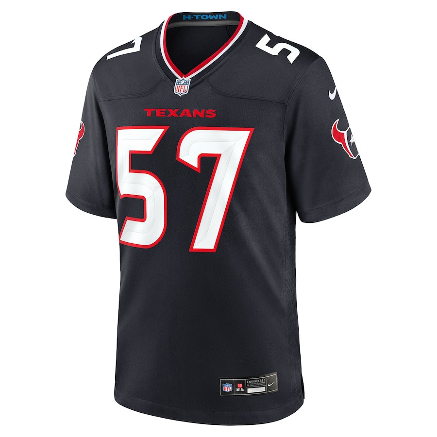 Blake Fisher 57 Houston Texans Team Game Navy NFL Jersey Men's