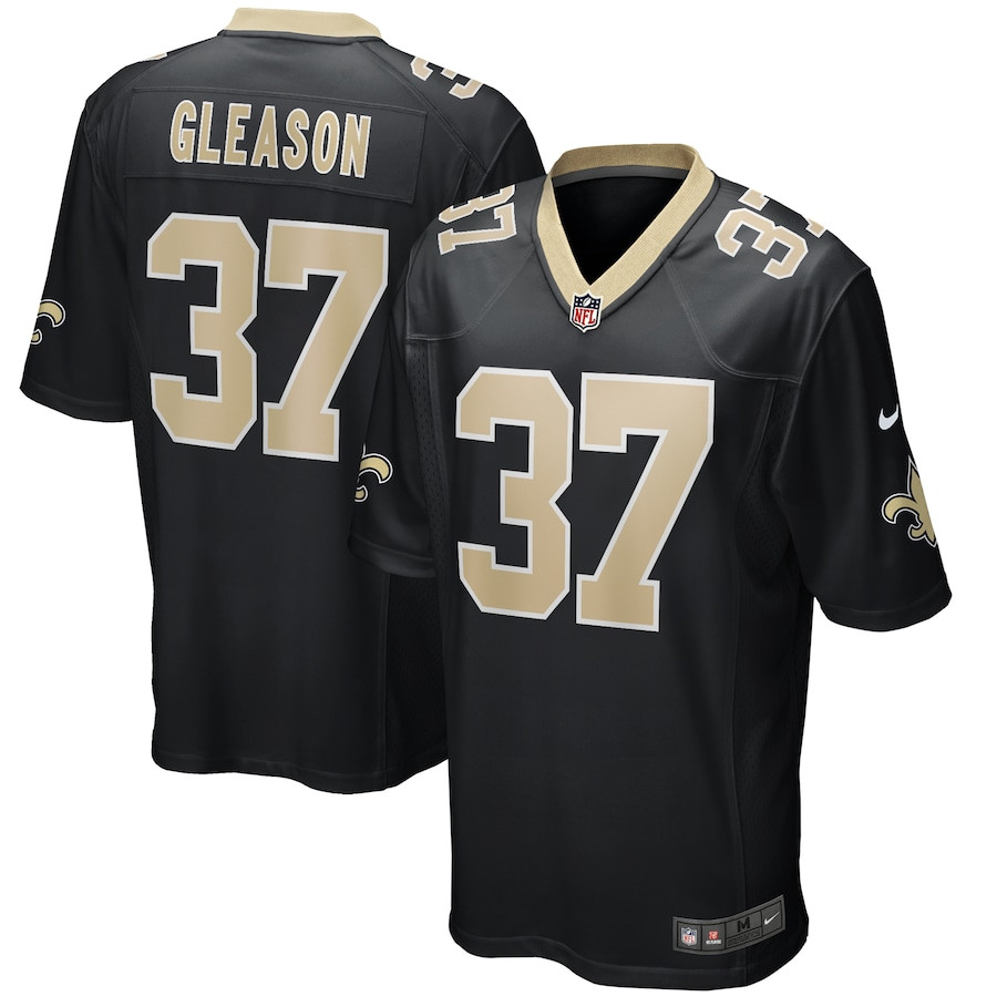 Steve Gleason 37 New Orleans Saints Game Retired Black NFL Jersey Men's