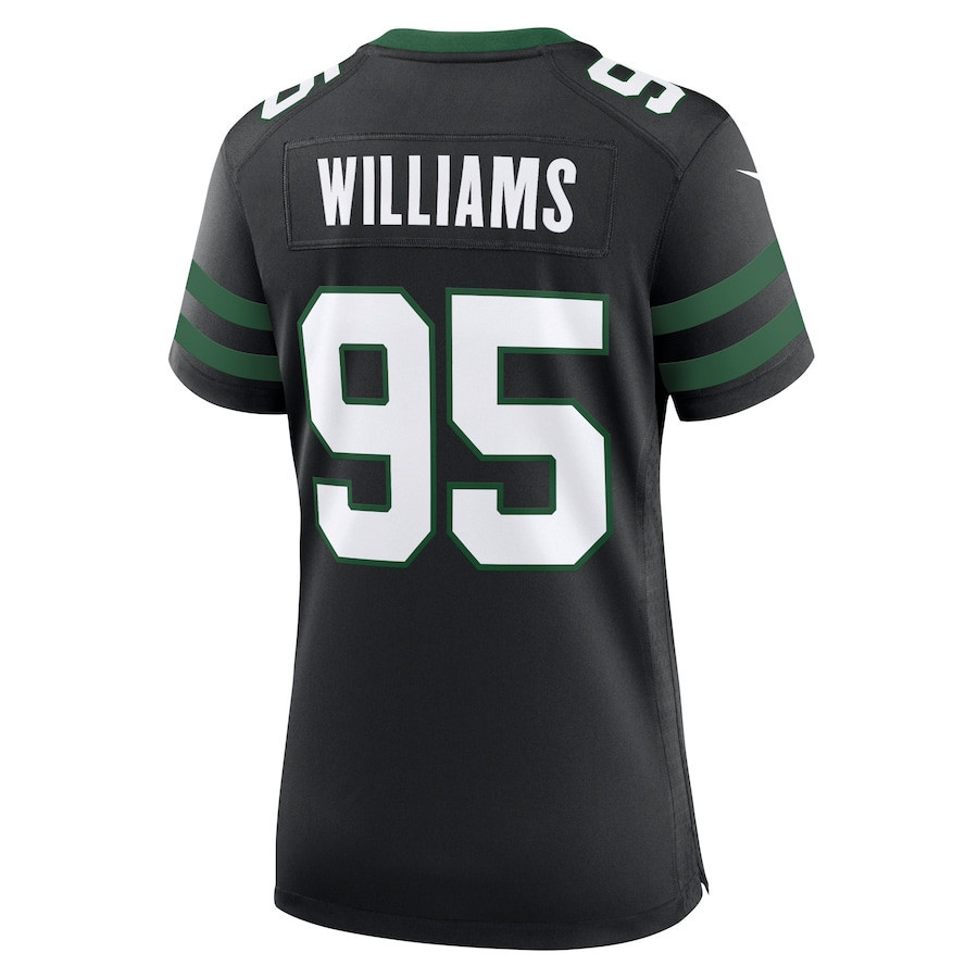 Quinnen Williams 95 New York Jets Alternate Game Women, Black NFL Jersey Women's