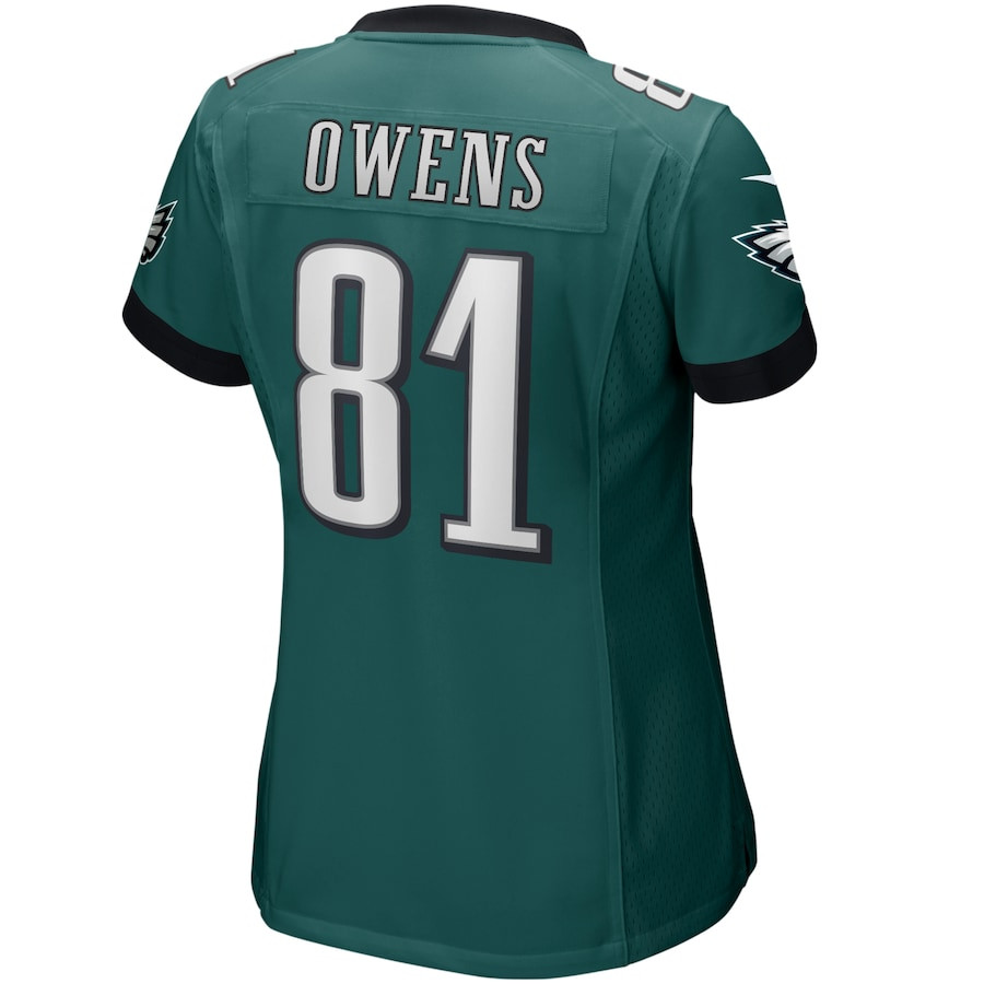 Terrell Owens 81 Philadelphia Eagles Game Retired Midnight Green NFL Jersey Women's