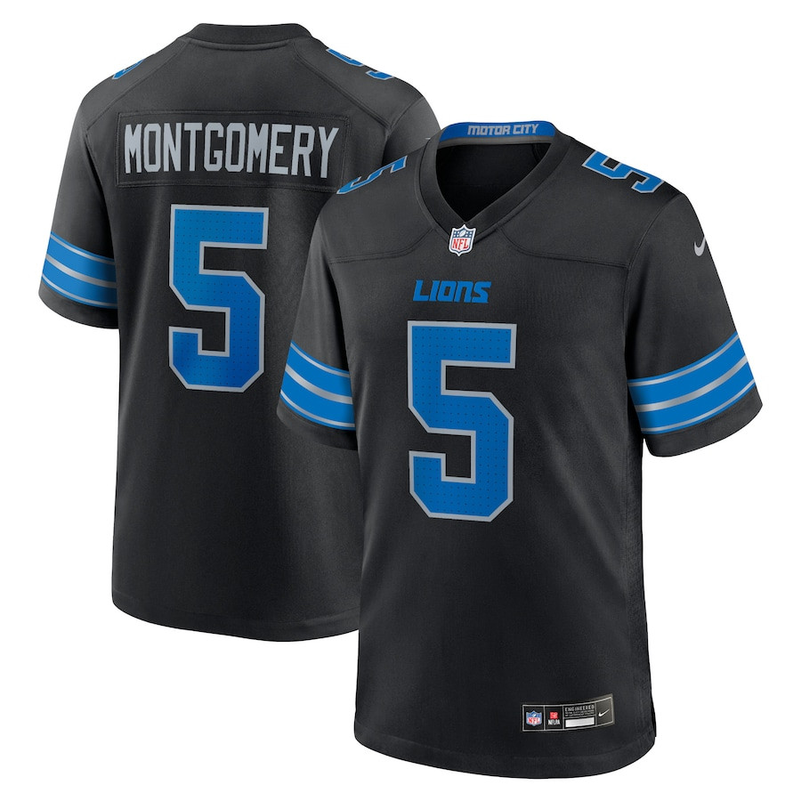 David Montgomery 5 Detroit Lions 2nd Alternate Game Black, Men NFL Jersey Men's