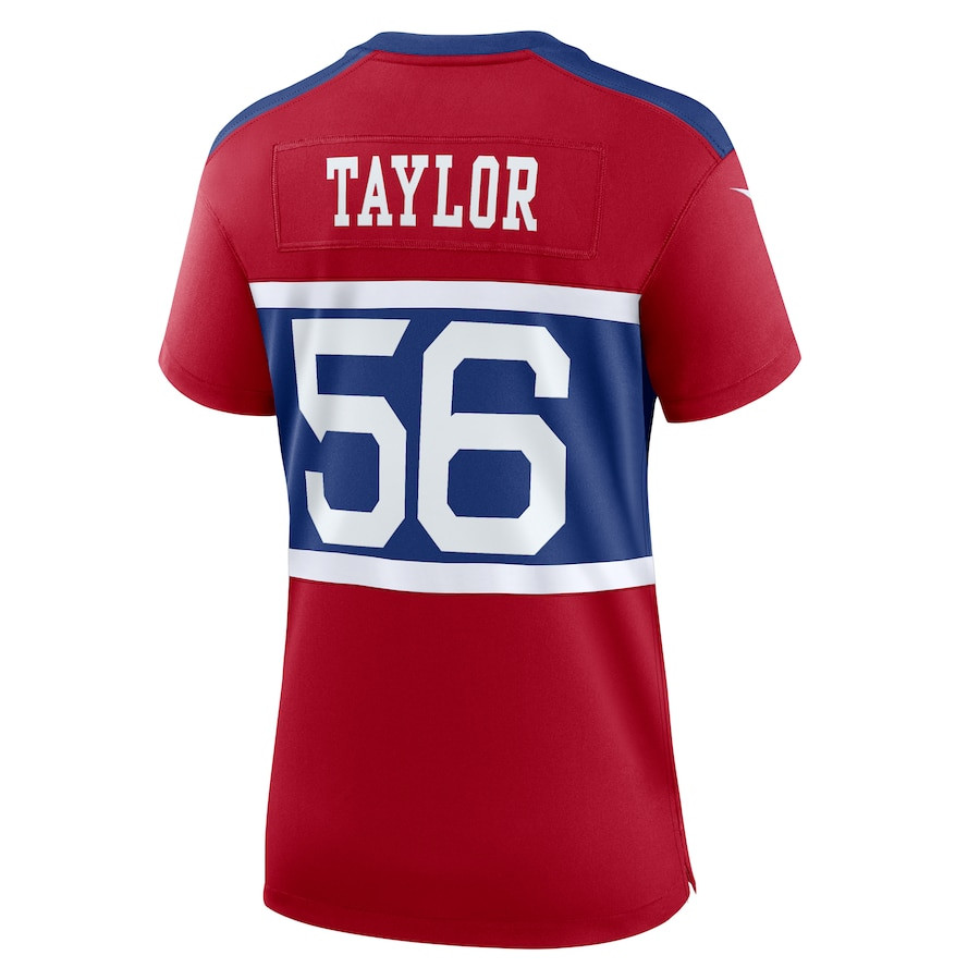 Lawrence Taylor 56 New York Giants Alternate Retired Player Game Century Red NFL Jersey Women's