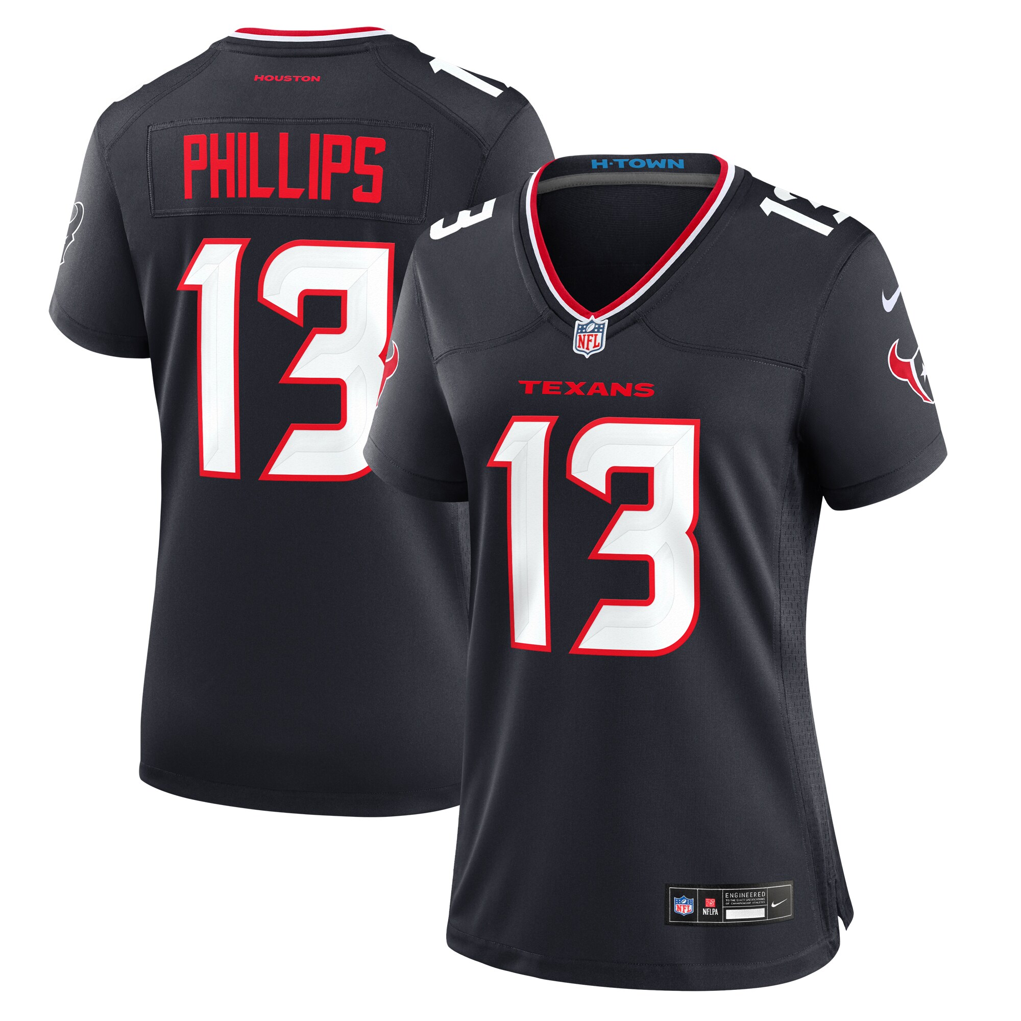 Houston Texans DelShawn Phillips Navy Team Game NFL Jersey Women's