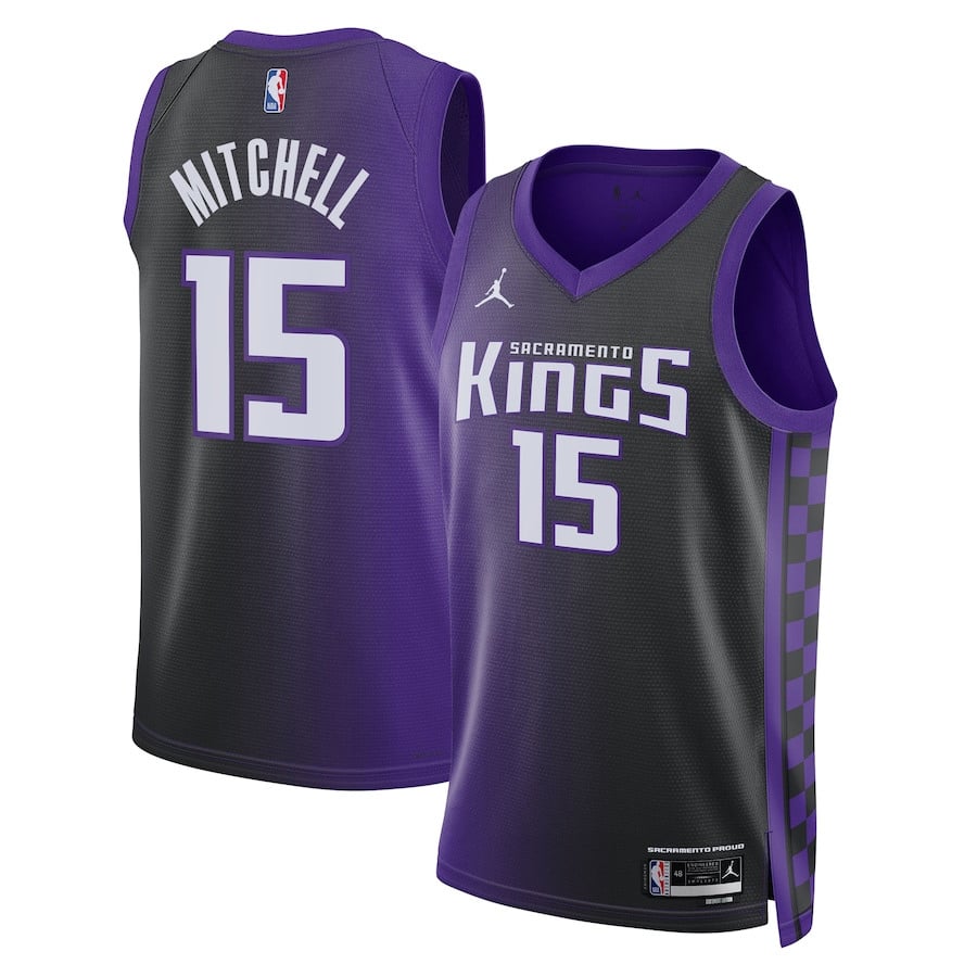 Davion Mitchell 15 Sacramento Kings Unisex Swingman Statement Edition Purple/Black NBA Jersey Unisex