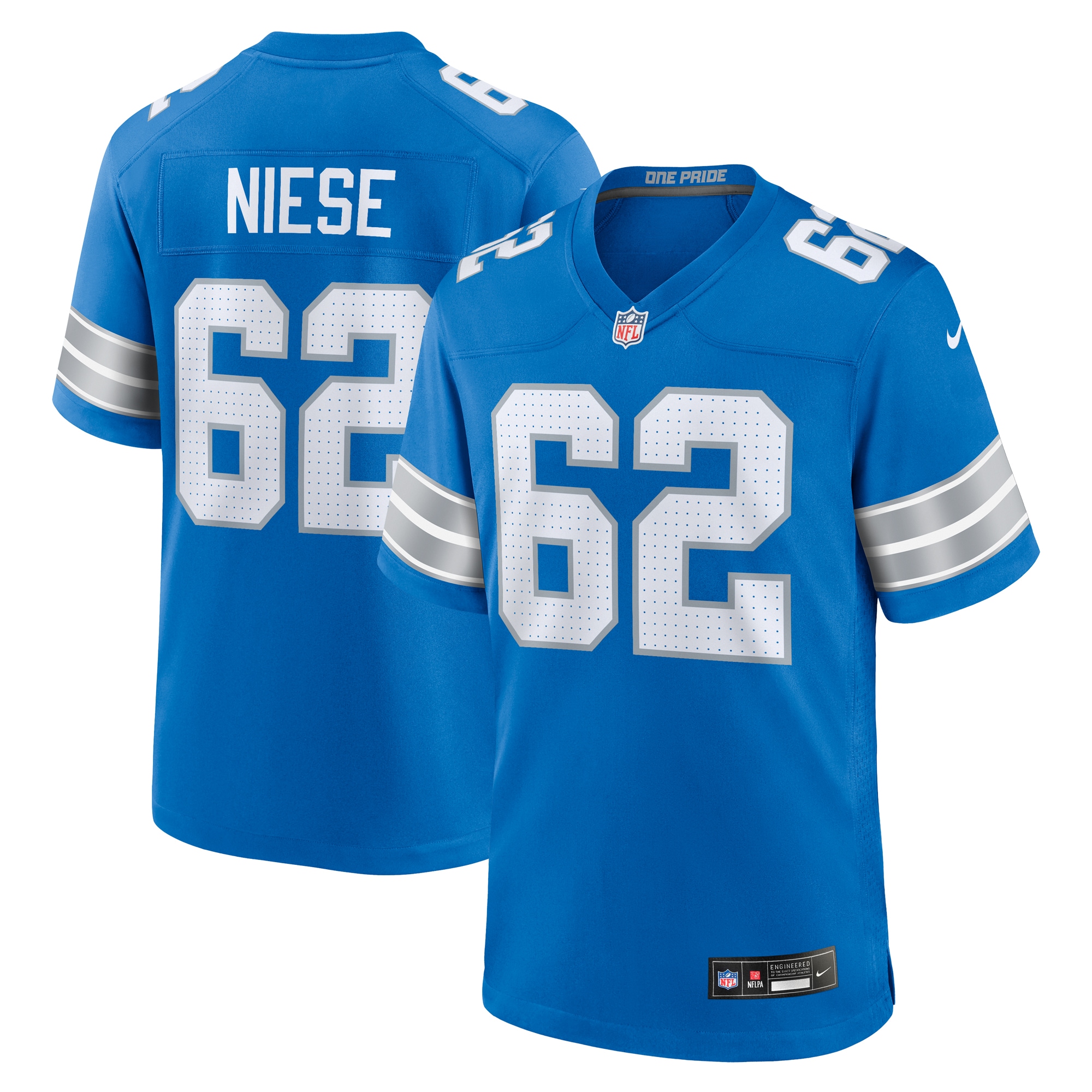 Detroit Lions Michael Niese Blue Team Game NFL Jersey Men's