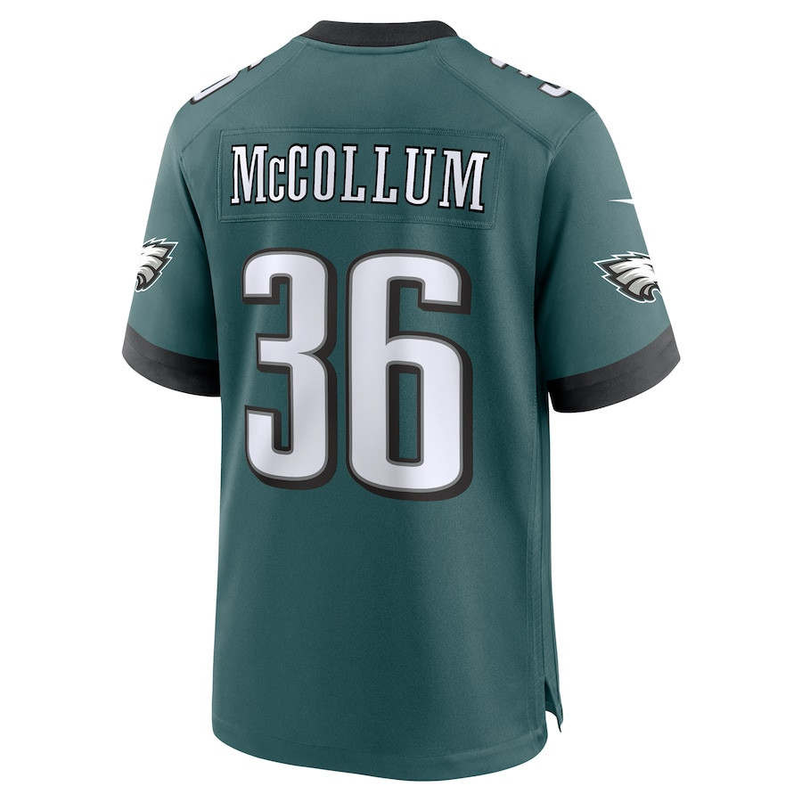 Tristin McCollum #36 Philadelphia Eagles Super Bowl LIX Midnight Green NFL Jersey Youth