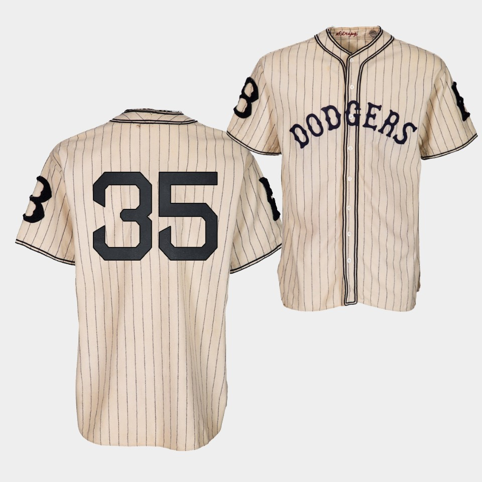 Brooklyn Los Angeles Dodgers Cody Bellinger 1933 Heritage 35 Gold Pinstripe MLB Jersey Men's