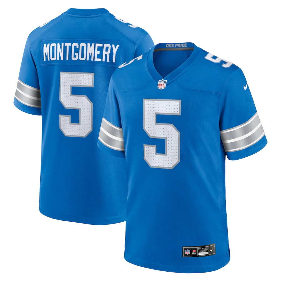 David Montgomery 5 Detroit Lions Game Blue, Men NFL Jersey Men's