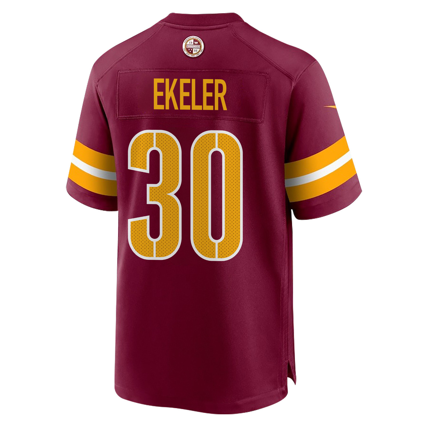 Austin Ekeler 30 Washington Commanders Super Bowl LIX Champions Patch New Orleans Where Passion Ignites' EMBROIDERED Game Burgundy NFL Jersey Men's