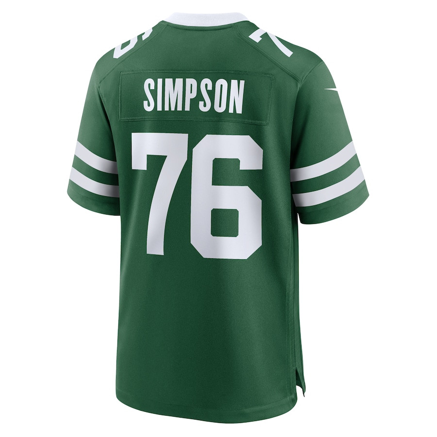 John Simpson 76 New York Jets Team Game Legacy Green NFL Jersey Men's