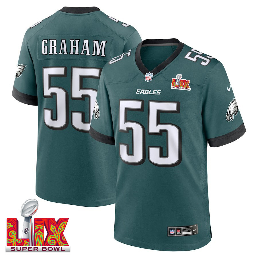 Brandon Graham #55 Philadelphia Eagles Super Bowl LIX Midnight Green NFL Jersey Men's