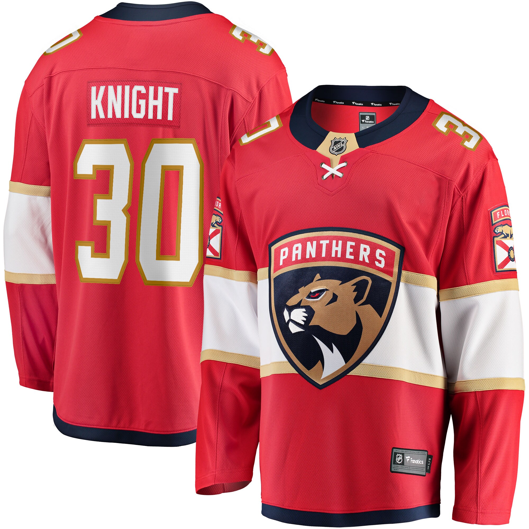 Florida Panthers Spencer Knight Red Home Breakaway NHL Jersey Men's