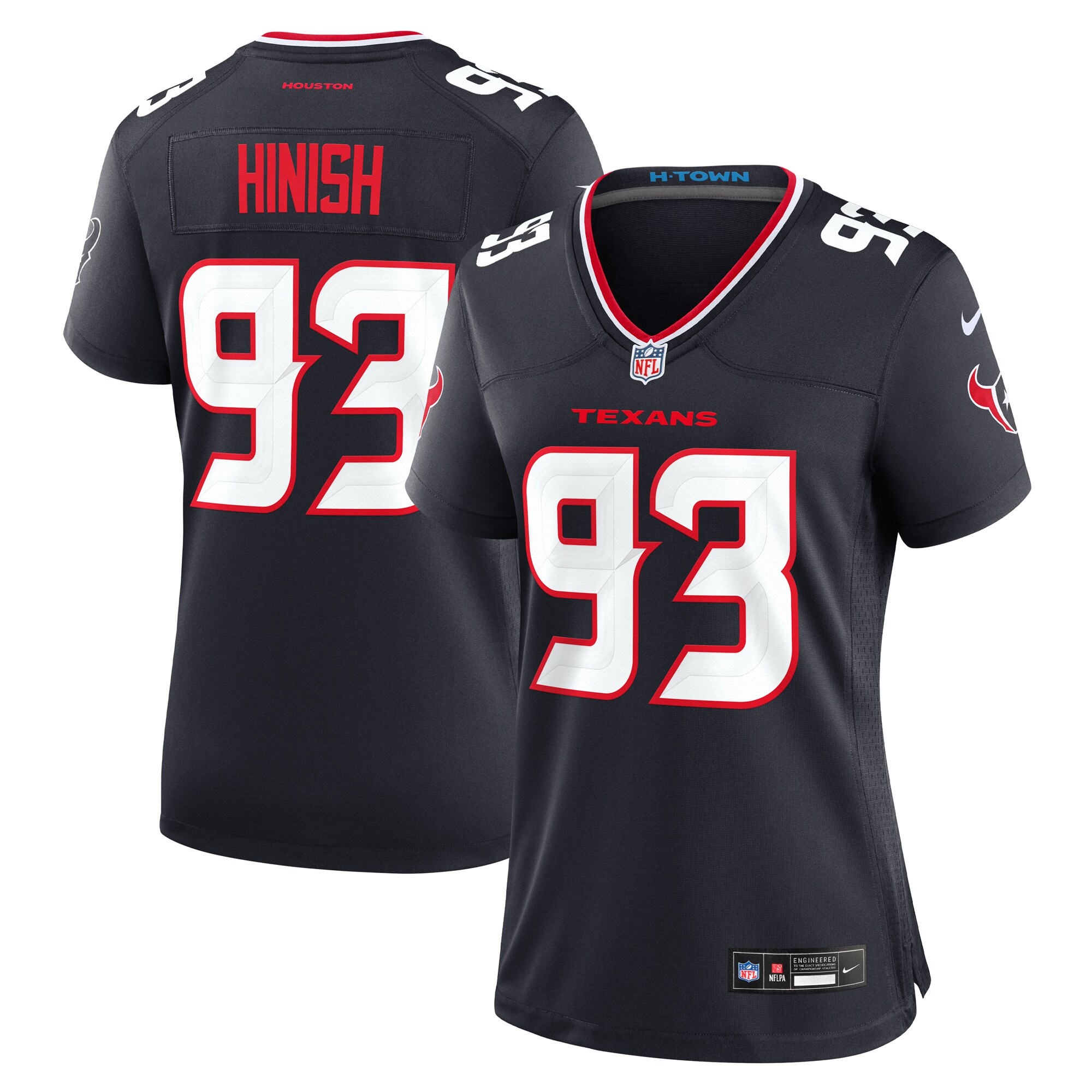 Houston Texans Kurt Hinish Navy Team Game NFL Jersey Women's