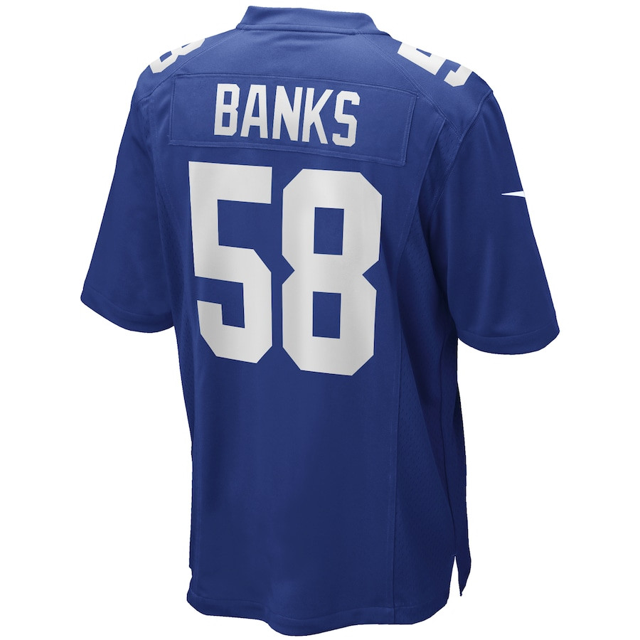 Carl Banks 58 New York Giants Game Retired Royal NFL Jersey Men's