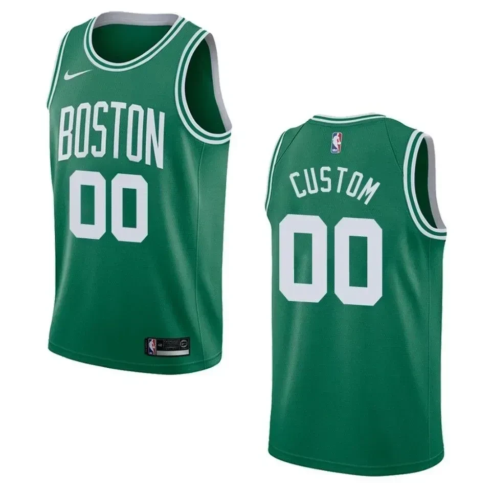Boston Celtics 00 Custom Icon Swingman Green NBA Jersey Men's