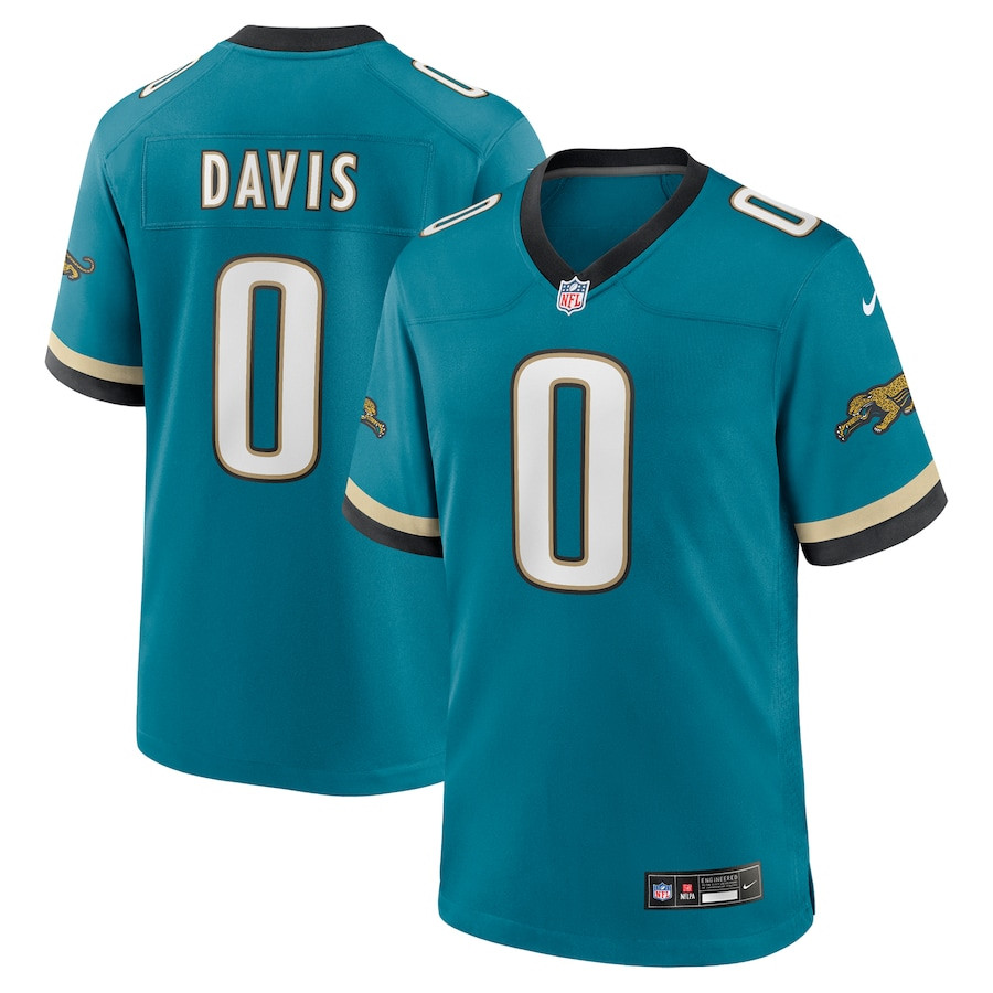 Gabe Davis 0 Jacksonville Jaguars Prowler Throwback Player Game Teal NFL Jersey Men's