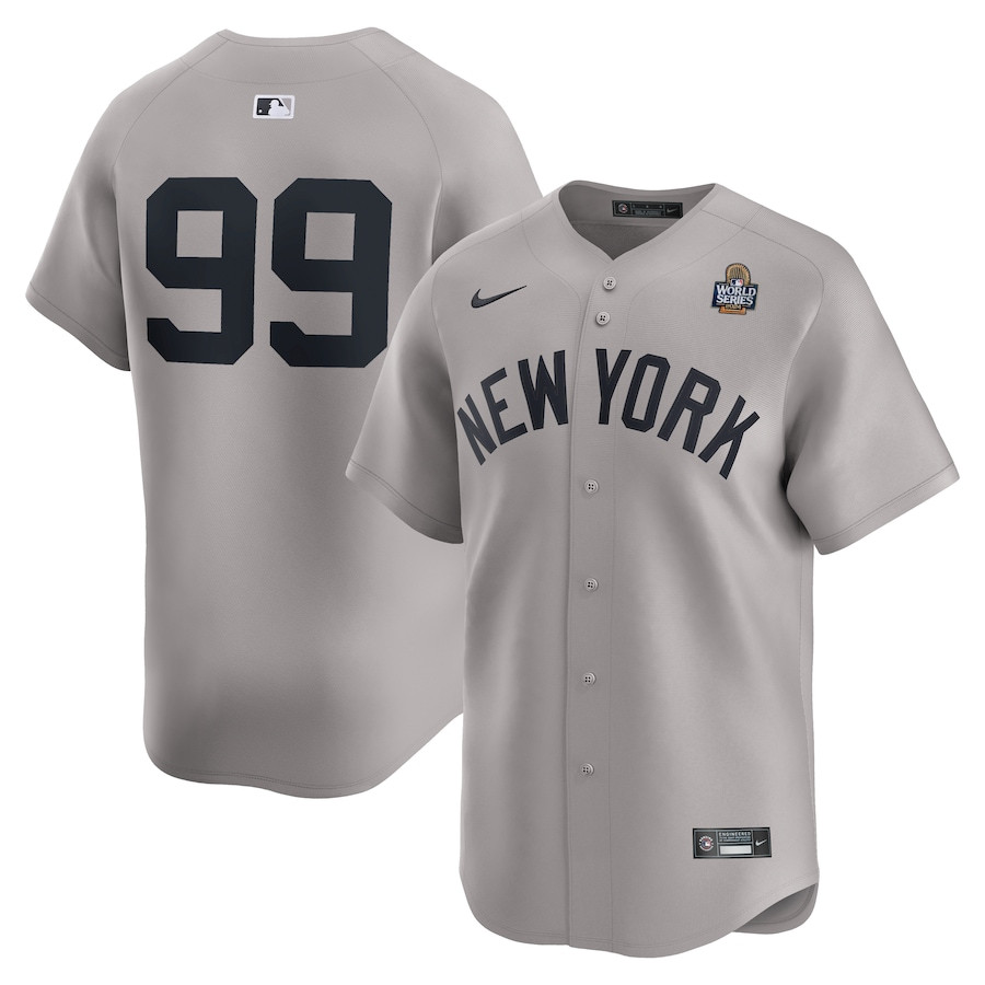 Aaron Judge 99 New York Yankees 2024 World Series Limited Player Gray MLB Jersey Men's