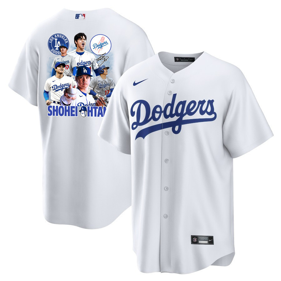 Shohei Ohtani 17 Los Angeles Dodgers Signed Sho King 2023 Home White MLB Jersey Men's