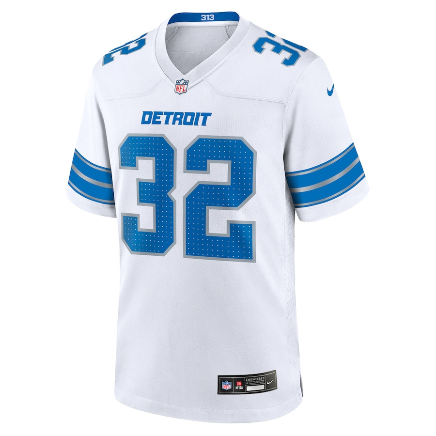 Brian Branch 32 Detroit Lions White Game White NFL Jersey Men's